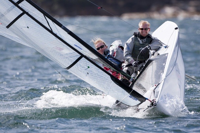 Ame Barnbrook and Lindsay Mason sailed into second on the final day - Macquarie Access World Championships 2012 ©  Andrea Francolini Photography http://www.afrancolini.com/